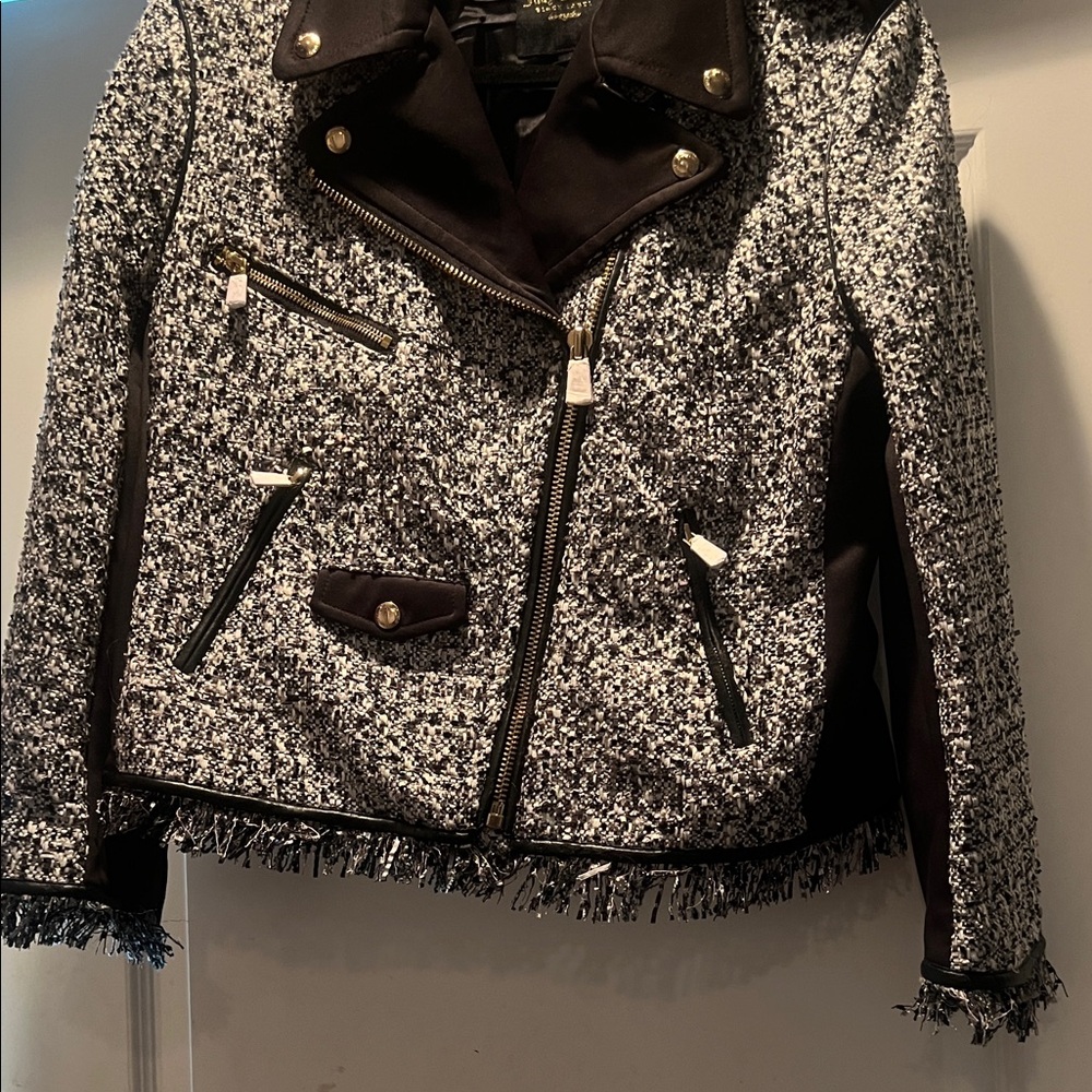 Juicy Couture Black and White Tweed Blazer